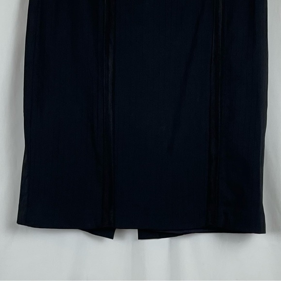 Nanette Lepore Black Stripe Wool Office Date Night Pencil Skirt NWOT Size 6 - Picture 4 of 13